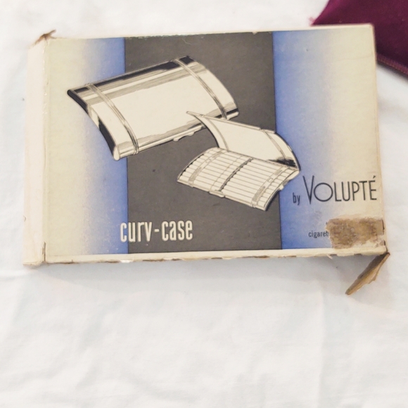 Vintage Art-Deco Volupte Gold Curv-Case Unisex Cigarette Compact in Box - Picture 9 of 11